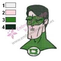 Sepia Green Lantern Embroidery Design